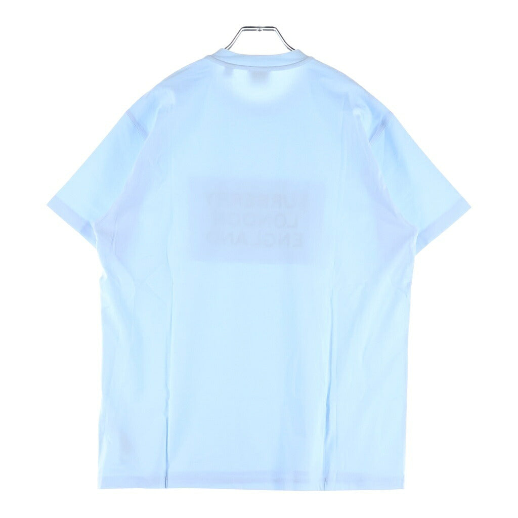 BURBERRY(バーバリー) ロゴプリント コットン クルーネック 半袖Tシャツ カットソー ライトブルー 8026475