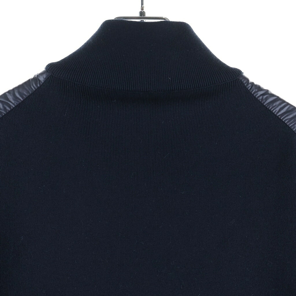 MONCLER(モンクレール) 21SS CARDIGAN TRICOT スリーブロゴ ニット切替 ナイロン カーディガン ダウンジャケット ブルゾン ネイビー G10919852100 V9059