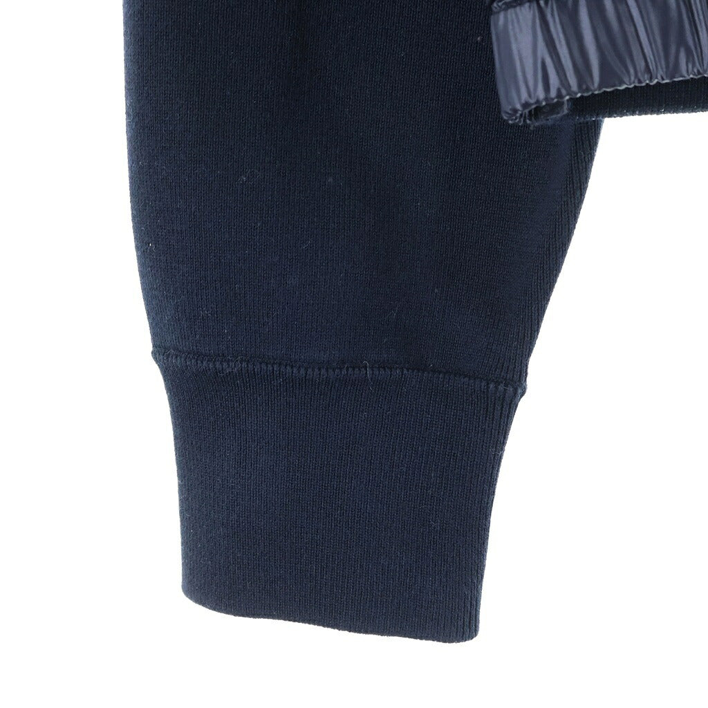 MONCLER(モンクレール) 21SS CARDIGAN TRICOT スリーブロゴ ニット切替 ナイロン カーディガン ダウンジャケット ブルゾン ネイビー G10919852100 V9059