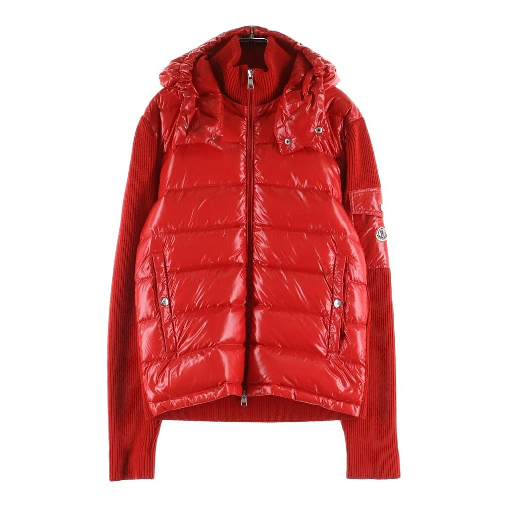 MONCLER(モンクレール) 19AW MAGLIONE TORICOT CARDIGAN マグリオントリコット ニット切替 ナイロン カーディガン ダウンジャケット レッド E20919416200 9699Z