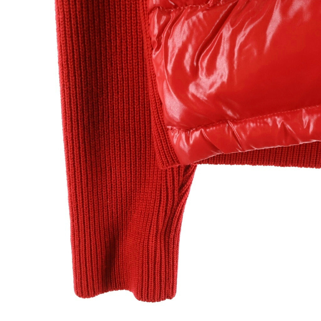 MONCLER(モンクレール) 19AW MAGLIONE TORICOT CARDIGAN マグリオントリコット ニット切替 ナイロン カーディガン ダウンジャケット レッド E20919416200 9699Z