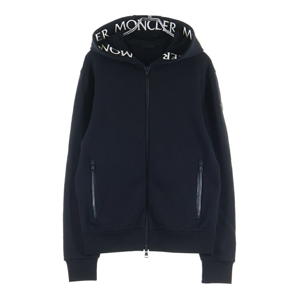 MONCLER(モンクレール) 20AW MAGLIA CARDIGAN ロゴ刺繍 スウェット ジップアップ パーカー ブラック F20918G78500 V8183