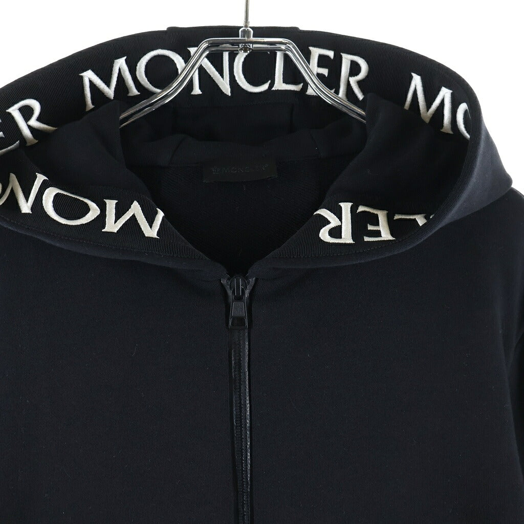 MONCLER(モンクレール) 20AW MAGLIA CARDIGAN ロゴ刺繍 スウェット ジップアップ パーカー ブラック F20918G78500 V8183