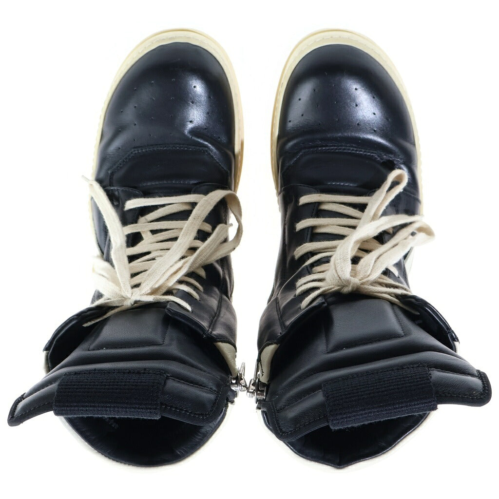 Rick Owens(リックオウエンス) GEOBASKET ジオバスケット レザーハイカットスニーカー ブラック/ホワイト