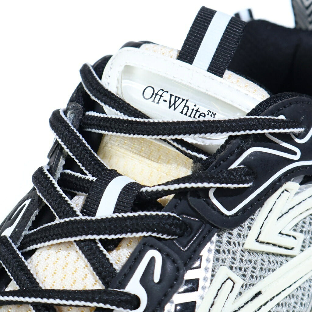 OFF-WHITE(オフホワイト) BE RIGHT BACK ビー ライト バック メッシュ ローカットスニーカー ホワイト/ブラック OMIA295F24FAB0010145