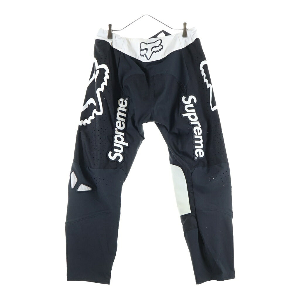 SUPREME(シュプリーム) 18SS ×Fox Racing Moto Pant フォックスレーシング ロゴラバーパッチデザイン モト パンツ ブラック/ホワイト