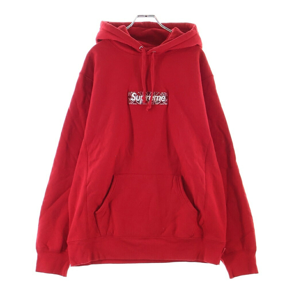 SUPREME(シュプリーム) 19AW Bandana Box Logo Hooded Sweatshirt バンダナボックスロゴ フーデッド スウェット プルオーバー パーカー レッド