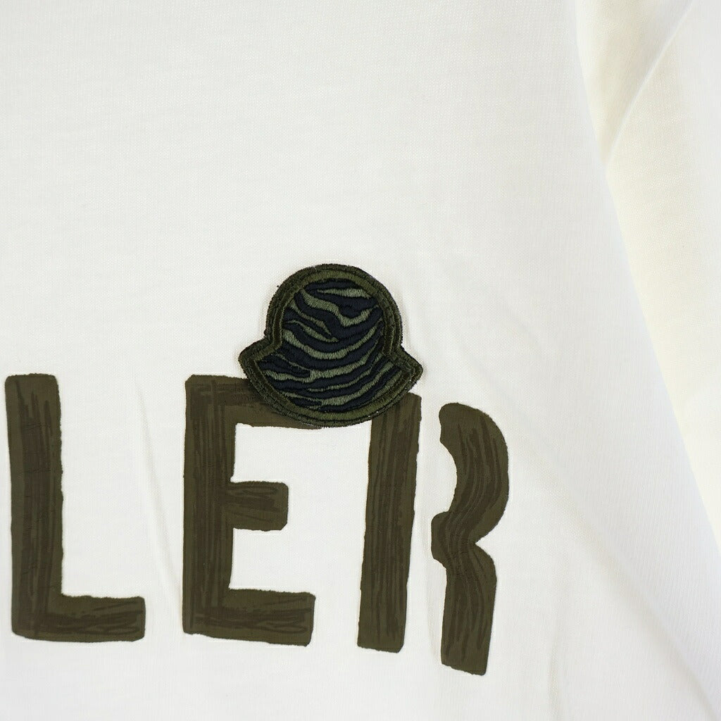 MONCLER(モンクレール) 23SS フロントロゴ クルーネック 半袖カットソー Tシャツ ホワイト I10918C00029 8390T