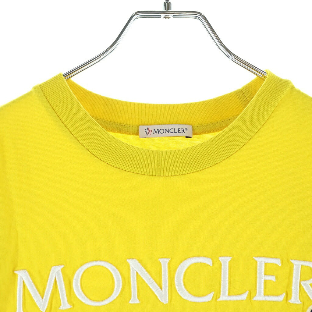 MONCLER(モンクレール) 23SS フロントロゴ クルーネック 半袖カットソー Tシャツ イエロー I10938C00009 829HP
