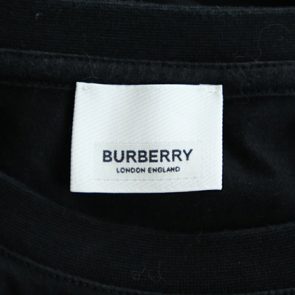 BURBERRY(バーバリー) ホースフェリー フロントプリント クルーネック 半袖カットソー Tシャツ ブラック 8040694