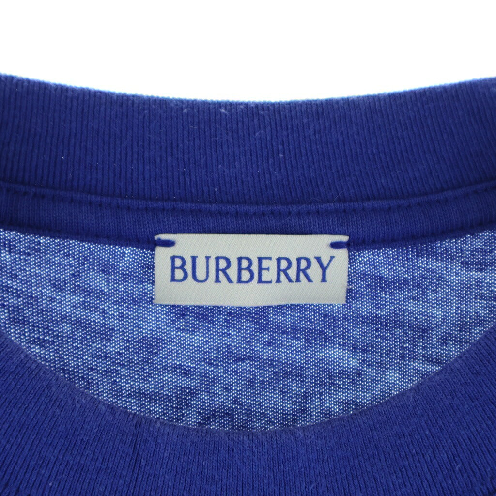 BURBERRY(バーバリー) フロントビッグプリント クルーネック 半袖カットソー Tシャツ ブルー/ホワイト 8089743