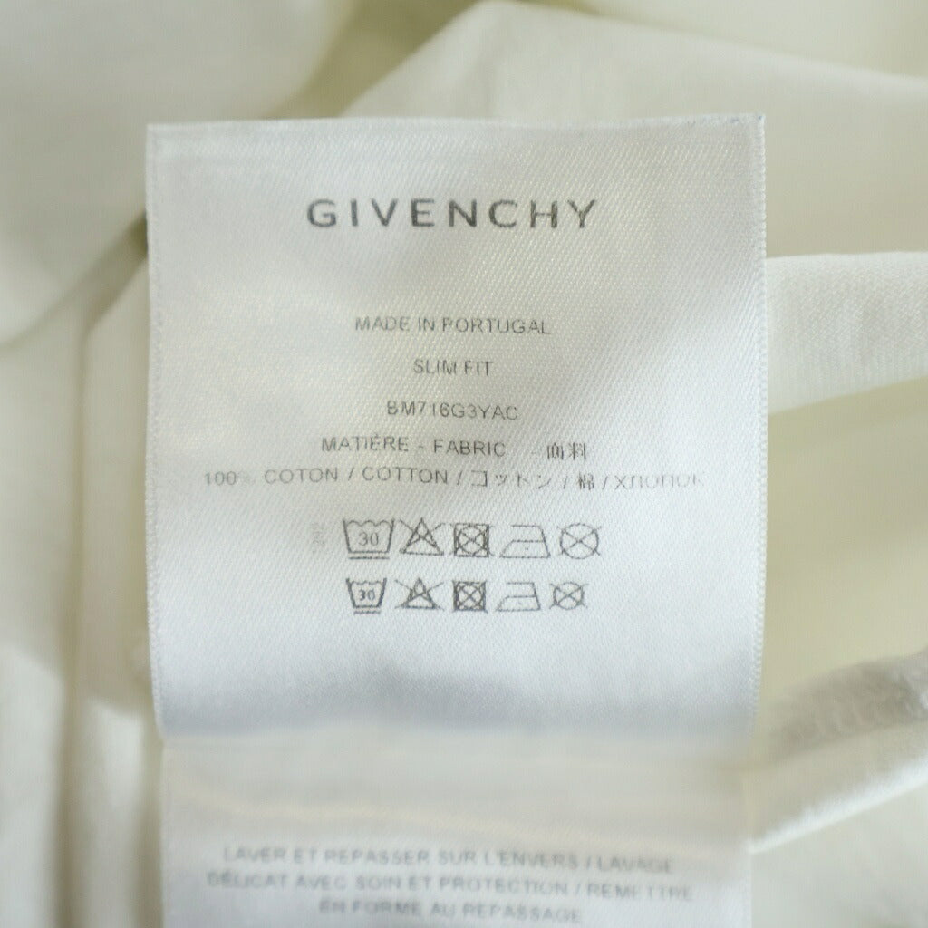 GIVENCHY(ジバンシィ) 23SS フロントプリント クルーネック 半袖カットソー Tシャツ ホワイト BM716G3YAC