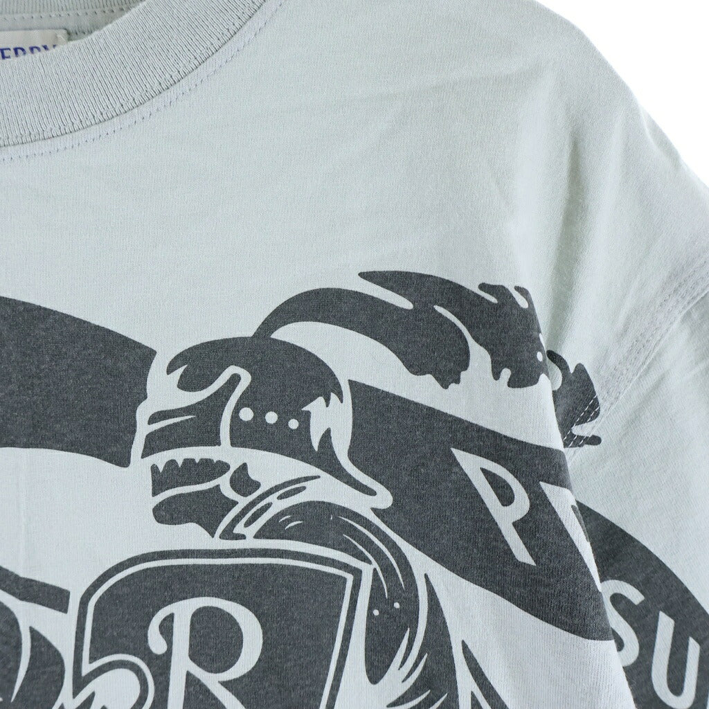 BURBERRY(バーバリー) フロントビッグプリント クルーネック 半袖カットソー Tシャツ グレー 8104019