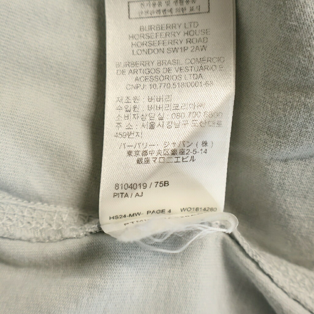 BURBERRY(バーバリー) フロントビッグプリント クルーネック 半袖カットソー Tシャツ グレー 8104019