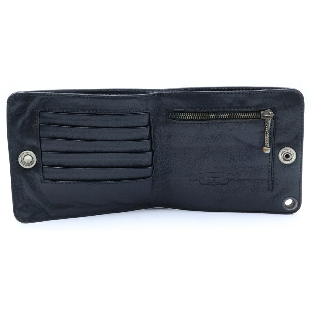 CHROME HEARTS(クロムハーツ) 1SNAP 1スナップ クロスボタンレザー コンタクトウォレット 財布 ブラック