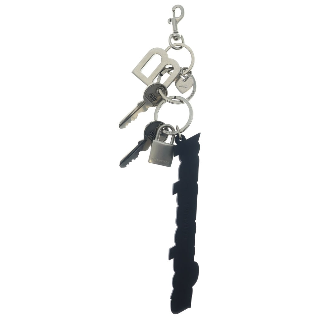BALENCIAGA(バレンシアガ) KIT チャーム ラバーロゴ キーホルダー キーリング シルバー 793442