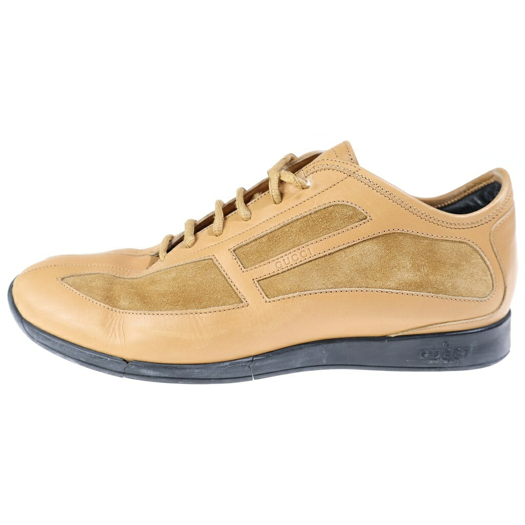 GUCCI(グッチ) レザー スエード ローカットスニーカー ベージュ 111 6107