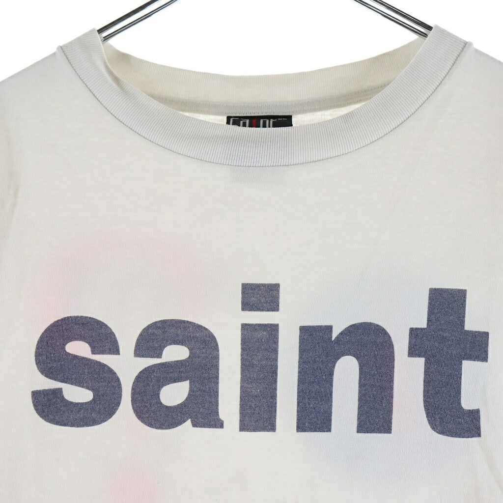 SAINT MICHAEL(セントマイケル) 24SS SWEET SAINT ロゴプリント 半袖Tシャツ カットソー ホワイト SM-YS8-0000-008
