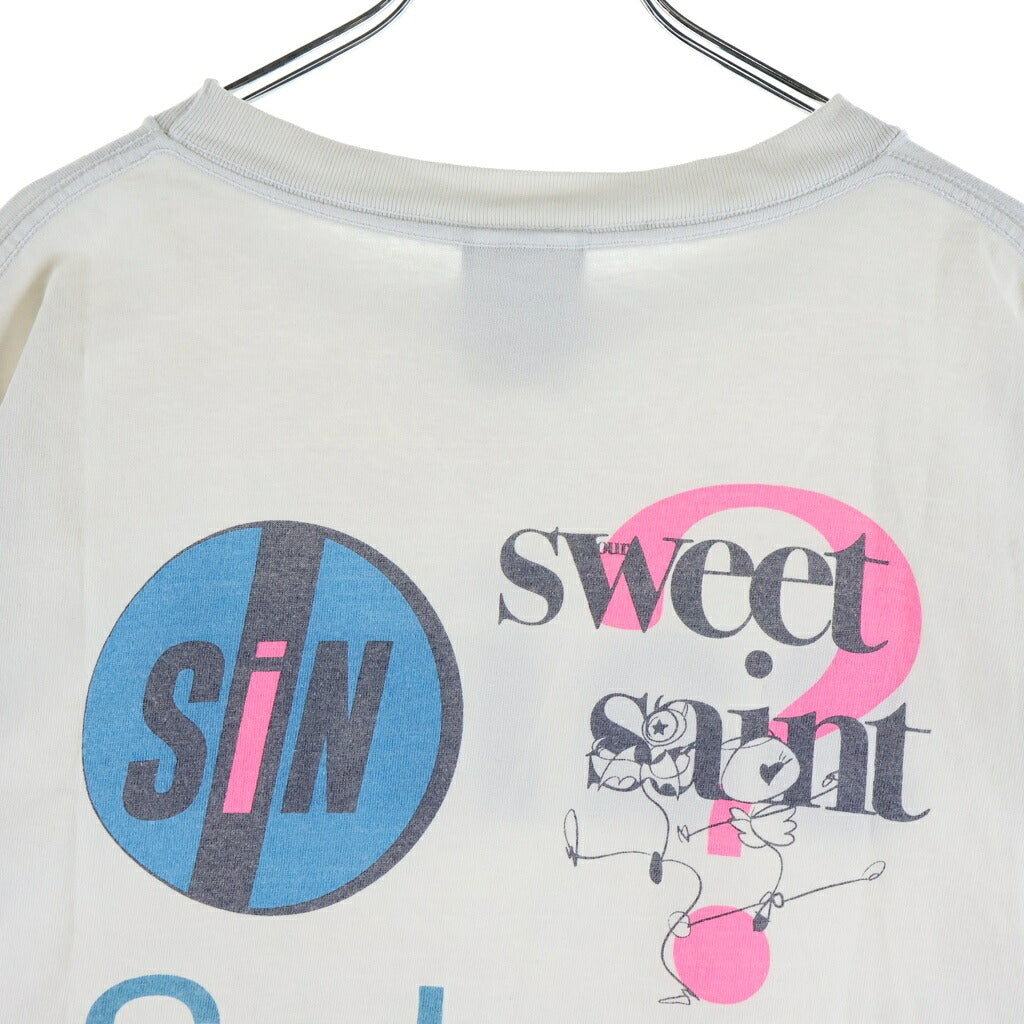 SAINT MICHAEL(セントマイケル) 24SS SWEET SAINT ロゴプリント 半袖Tシャツ カットソー ホワイト SM-YS8-0000-008