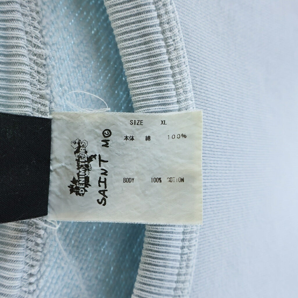 SAINT MICHAEL(セントマイケル) 22AW ×DENIM TEARS DT SWT SHIRT デニムティアーズ ロゴプリント スウェットトレーナー ブルー SM-A22-0000-089
