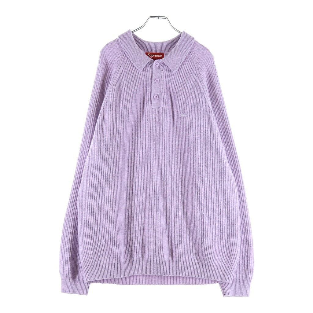 SUPREME(シュプリーム) 25AW Small Box Logo Polo Sweater スモールボックスロゴ ポロ ニットセーター パープル