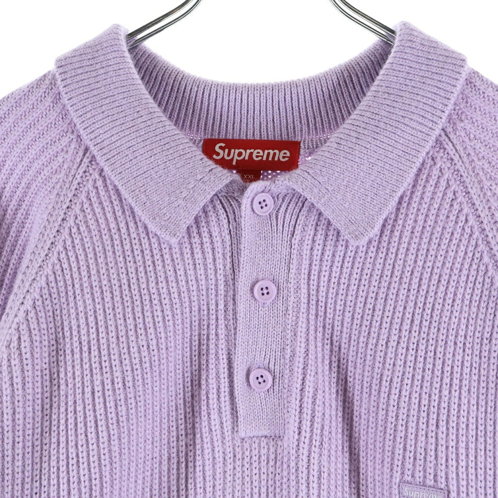 SUPREME(シュプリーム) 25AW Small Box Logo Polo Sweater スモールボックスロゴ ポロ ニットセーター パープル