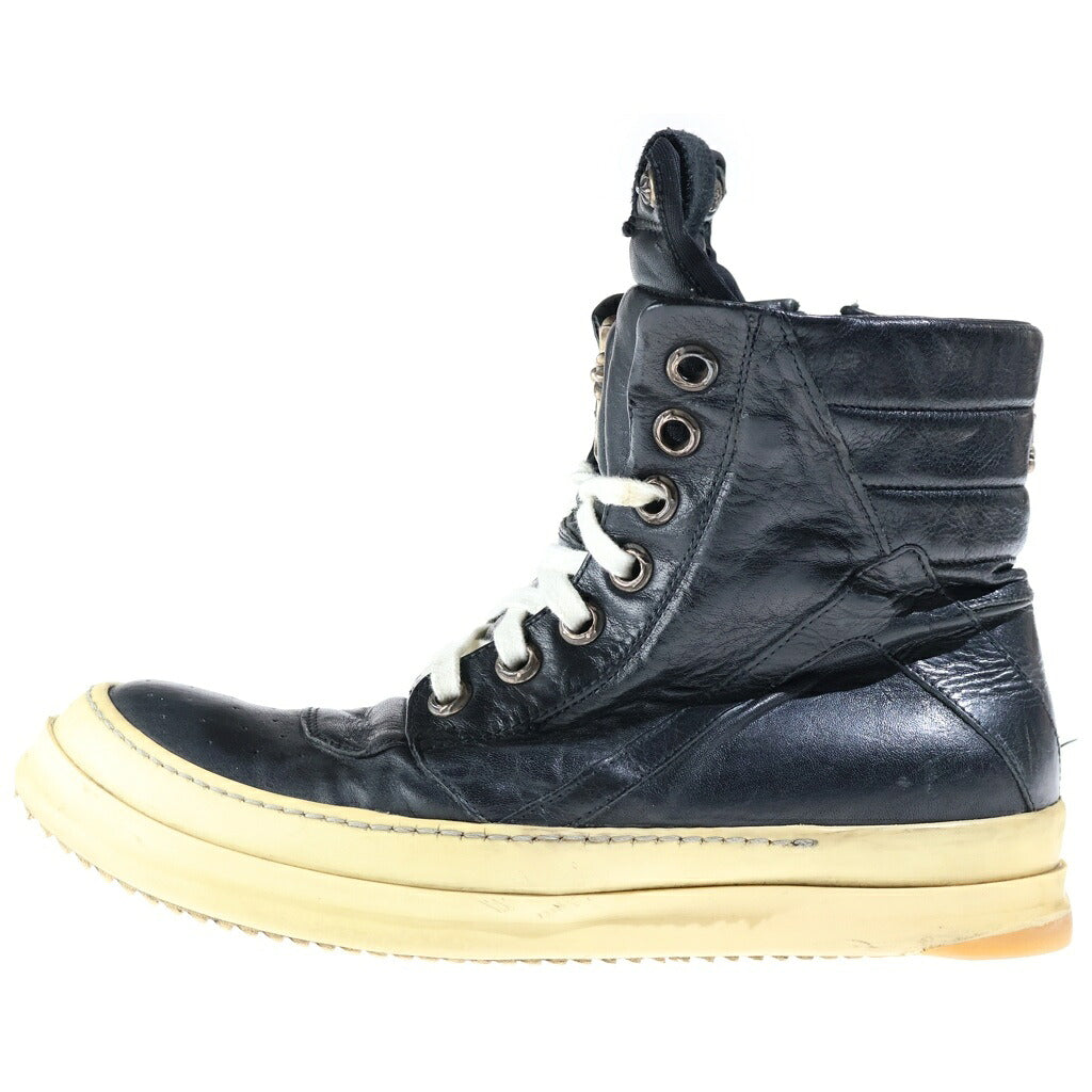 CHROME HEARTS(クロムハーツ) ×Rick Owens GEOBASKET リックオウエンス ジオバスケット CHクロス ダガージップ レザー ハイカットスニーカー ブラック