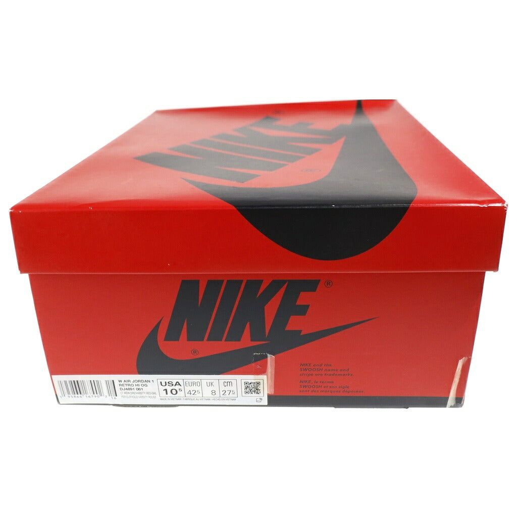 NIKE(ナイキ) WMNS AIR JORDAN 1 HIGH OG NEWSTALGIA DJ4891-061 ウィメンズ エアジョーダン1 ニュースタルジア ハイカットスニーカー ホワイト/レッド US10.5/27.5cm