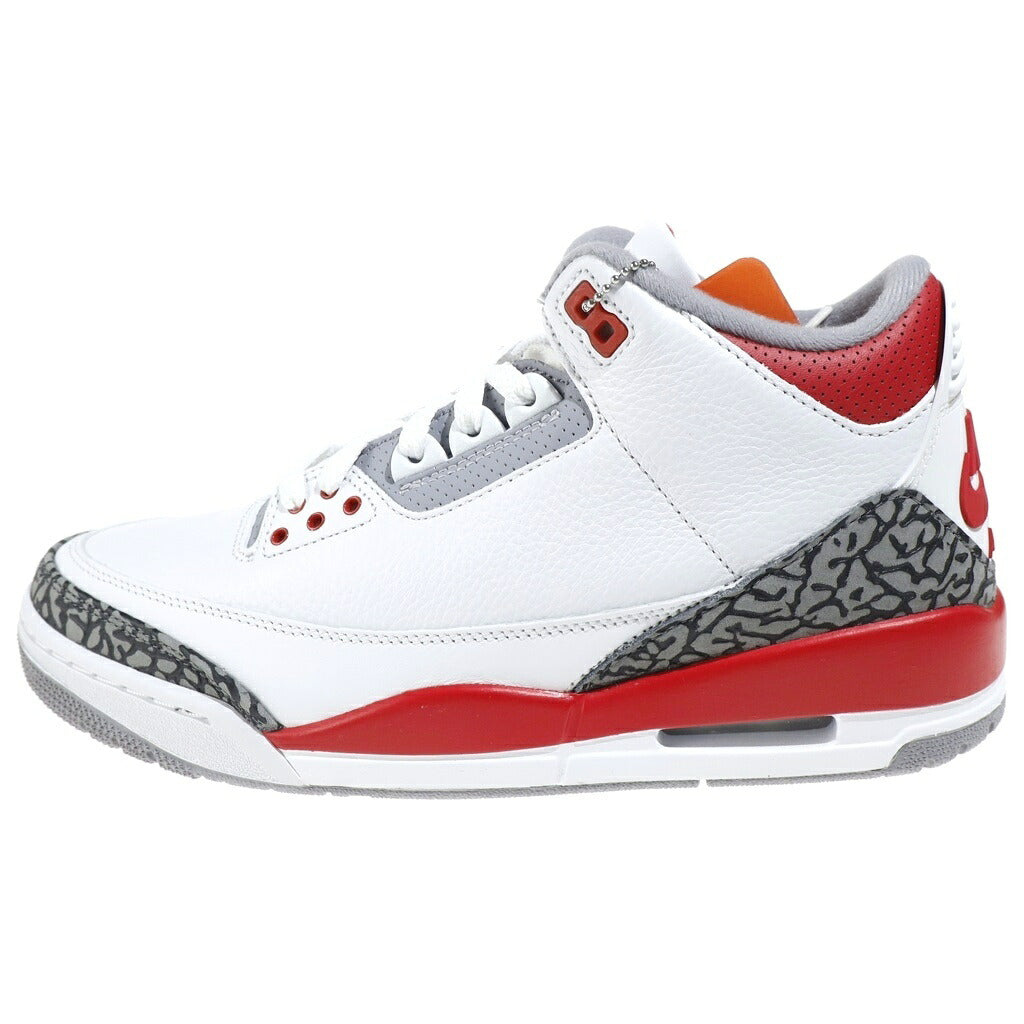 NIKE(ナイキ) AIR JORDAN RETRO DN3707-160 エアジョーダン 3 レトロ ファイヤーレッド ハイカットスニーカー ホワイト/レッド US9/27cm