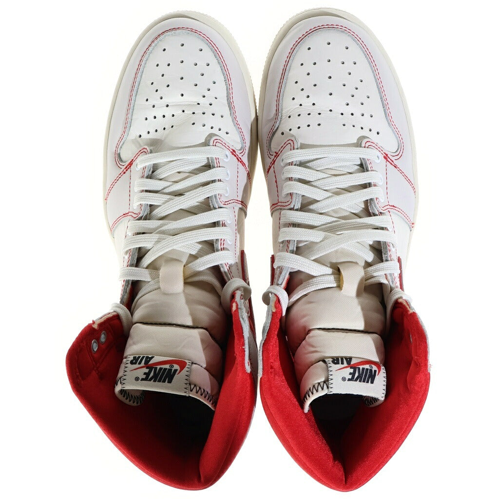NIKE(ナイキ) AIR JORDAN 1 HIGH OG University Red 555088-160 エアジョーダン1 ハイ ユニバーシティレッド ハイカットスニーカーシューズ ホワイト/レッド US9.5/27.5cm