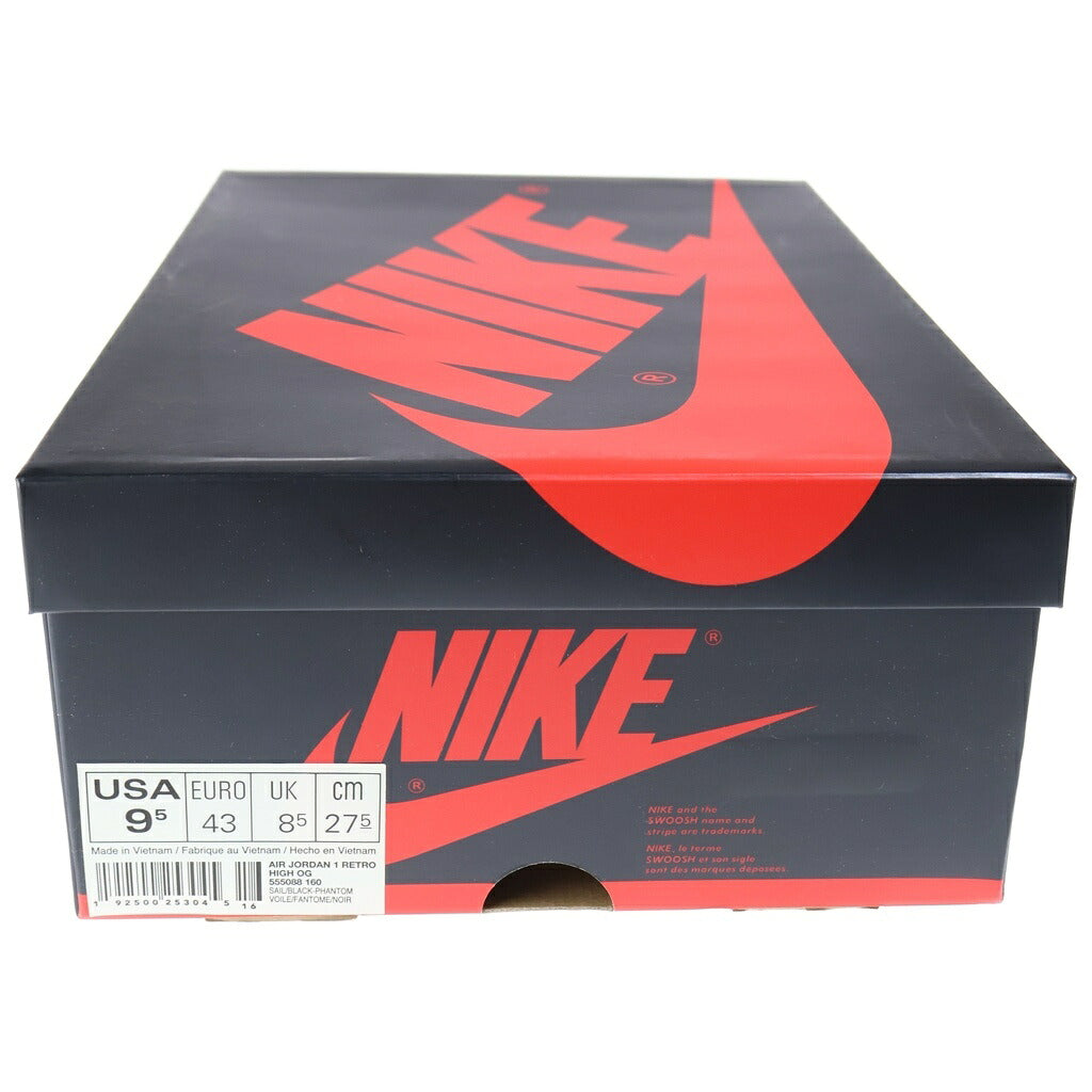 NIKE(ナイキ) AIR JORDAN 1 HIGH OG University Red 555088-160 エアジョーダン1 ハイ ユニバーシティレッド ハイカットスニーカーシューズ ホワイト/レッド US9.5/27.5cm