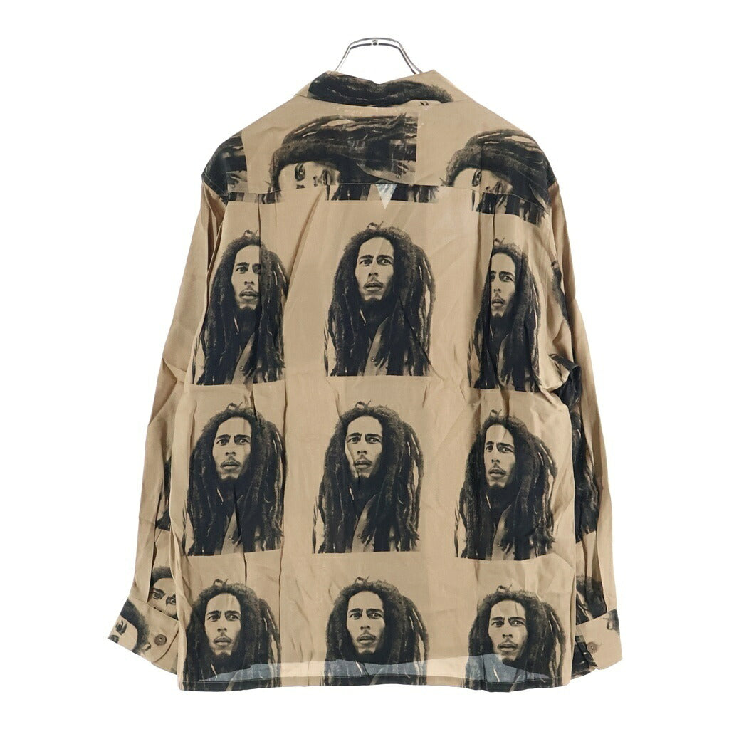WACKO MARIA(ワコマリア) 22AW BOB MARLEY HAWAIAN SHIRT L/S TYPE-2 ボブマーリー 開襟 レーヨン ハワイアン アロハ半袖シャツ ブラウン
