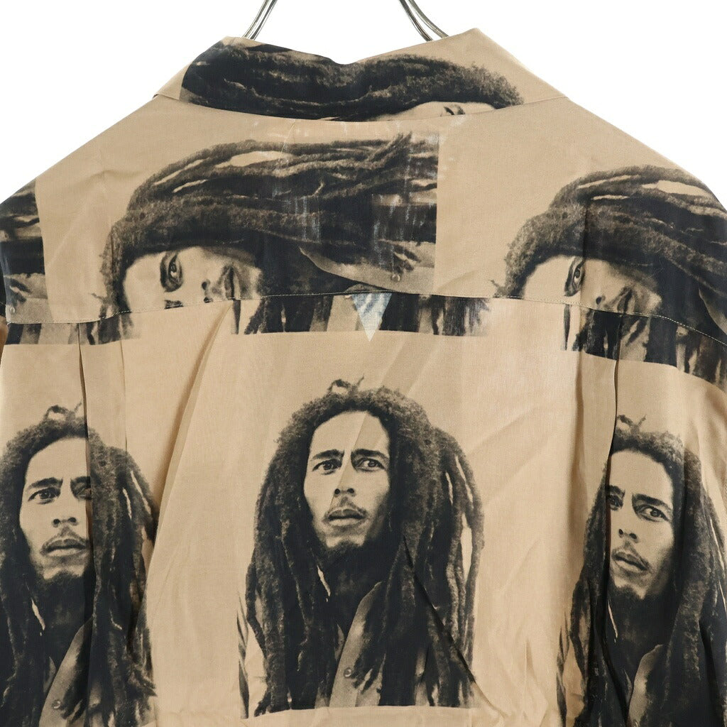 WACKO MARIA(ワコマリア) 22AW BOB MARLEY HAWAIAN SHIRT L/S TYPE-2 ボブマーリー 開襟 レーヨン ハワイアン アロハ半袖シャツ ブラウン