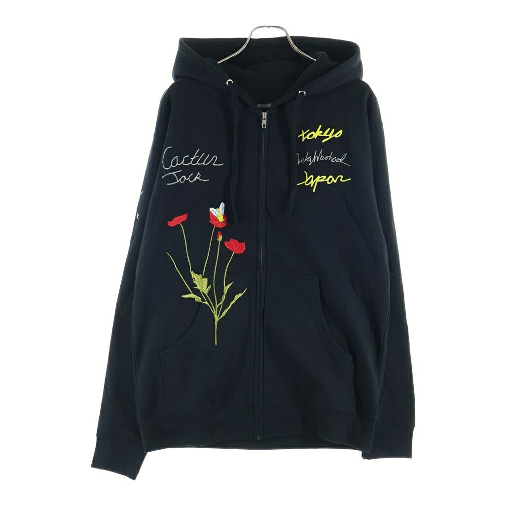 NEIGHBORHOOD(ネイバーフッド) ×CACTUS JACK CAROUSEL HOODIE カクタスジャック カルーセル ジップアップ パーカー ブラック
