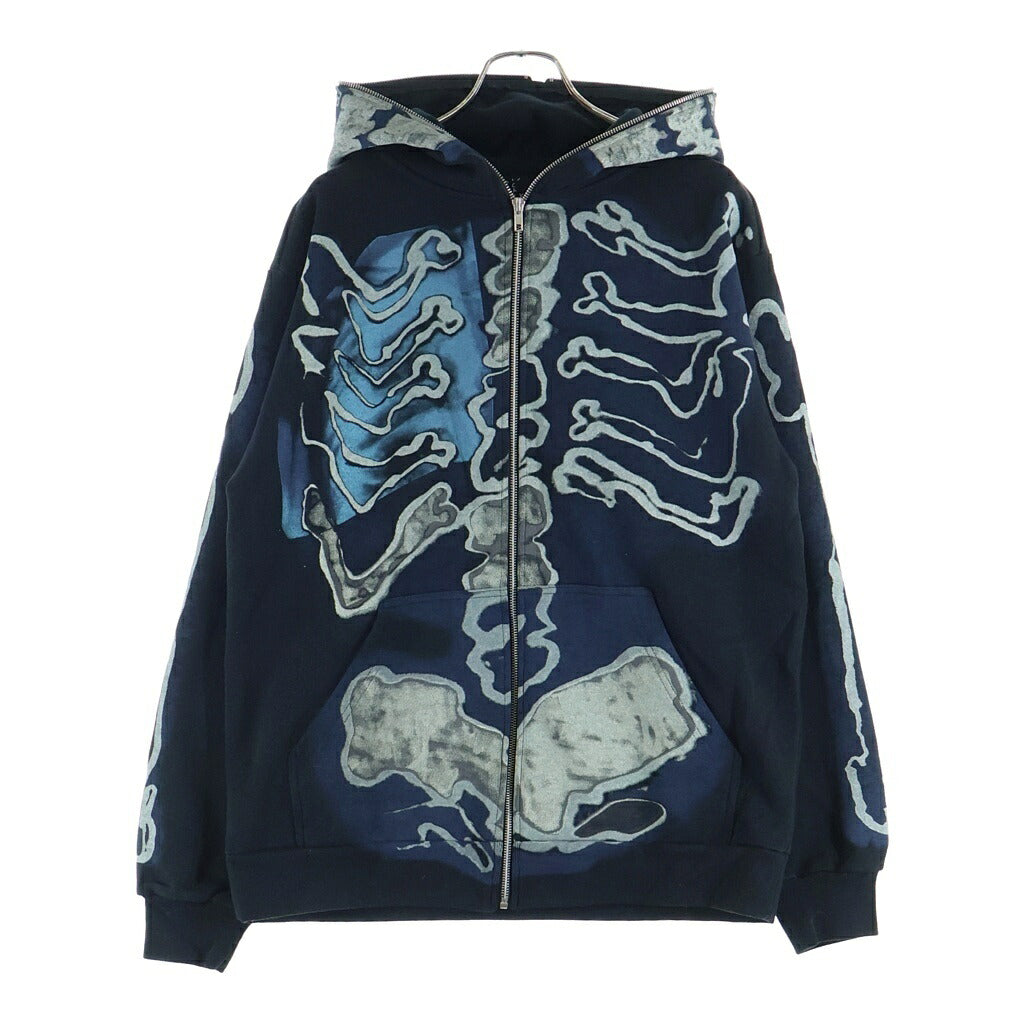Cactus Jack(カクタスジャック) ×Fragment Desing Skeleton Zip Up Hoodie フラグメントデザイン スケルトン プリント スウェット ジップアップ パーカー ブラック