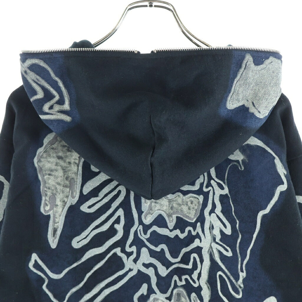 Cactus Jack(カクタスジャック) ×Fragment Desing Skeleton Zip Up Hoodie フラグメントデザイン スケルトン プリント スウェット ジップアップ パーカー ブラック