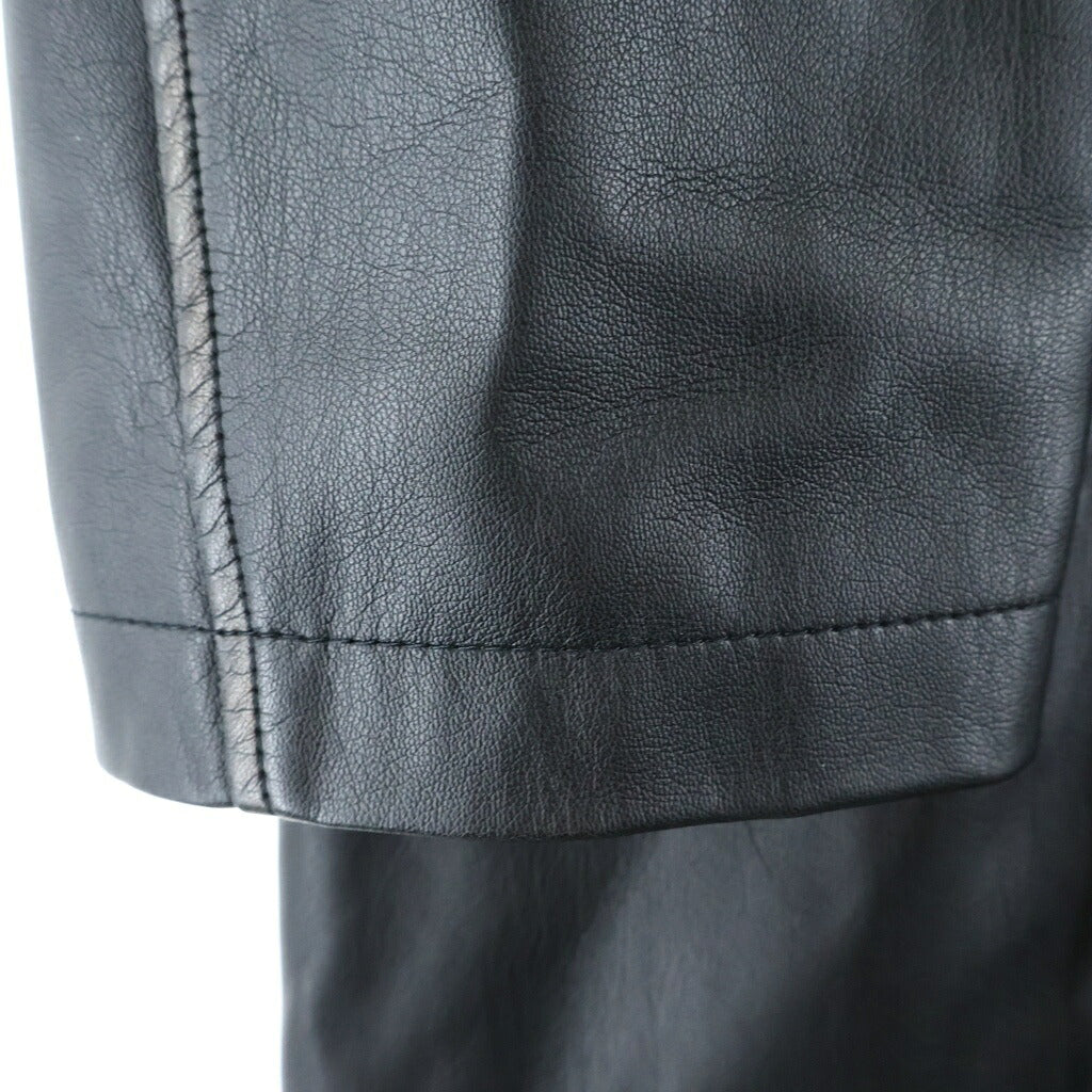 DIESEL(ディーゼル) J-RIVERS ユーズド加工 フェイクレザー ステンカラーコート ブラック A18496