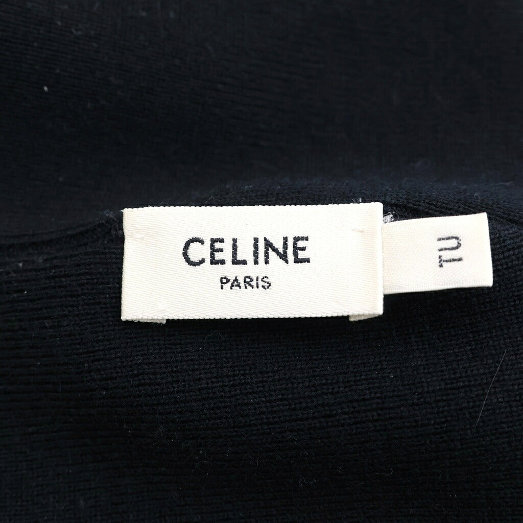 CELINE(セリーヌ) トリオンフ フロント刺繍 ニット帽 ビーニー 帽子 ブラック