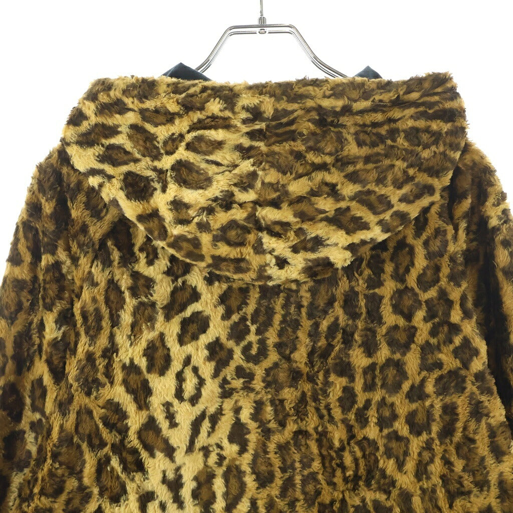 SUPREME(シュプリーム) 14SS Fur Pullover Leopard ファー レオパード フーディ ハーフジップ プルオーバー ブラウン/ブラック