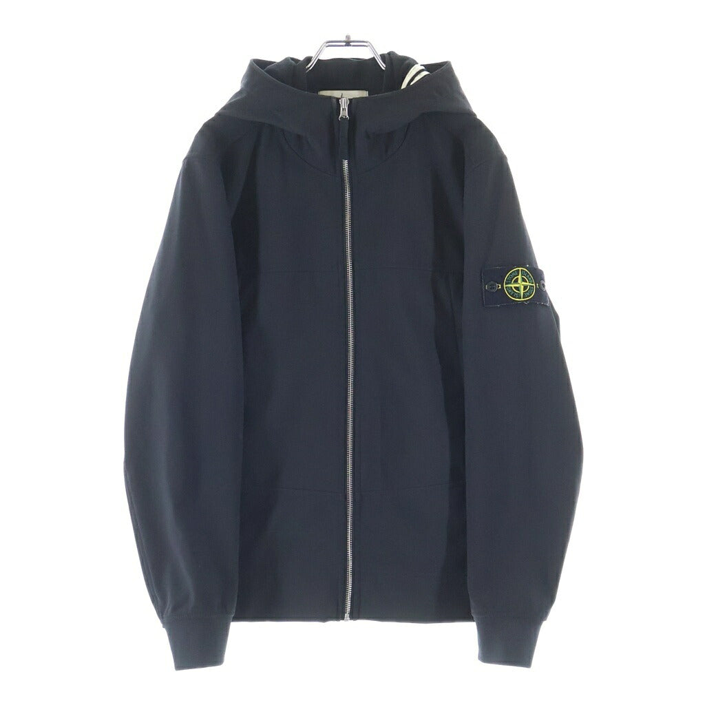 STONE ISLAND(ストーンアイランド) 21AW SOFT SHELL-R E.DYE TECHNOLOGY ジップアップ フーディ ジャケット ブラック 7515Q0122