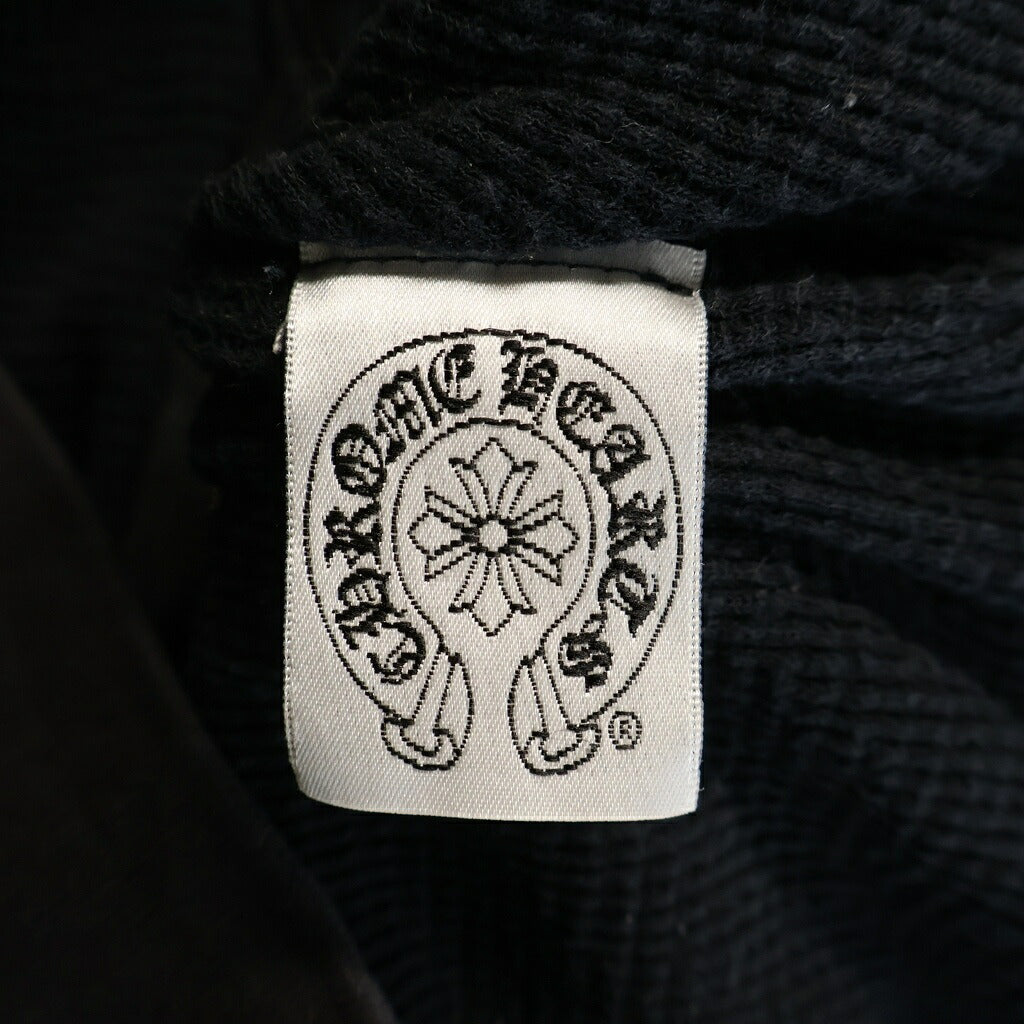 CHROME HEARTS(クロムハーツ) OLD SWTSHRT HD ZIP オールド 裏地サーマル フローラルクロス スクロールラベル プリント ダガージップ スウェット パーカー ブラック