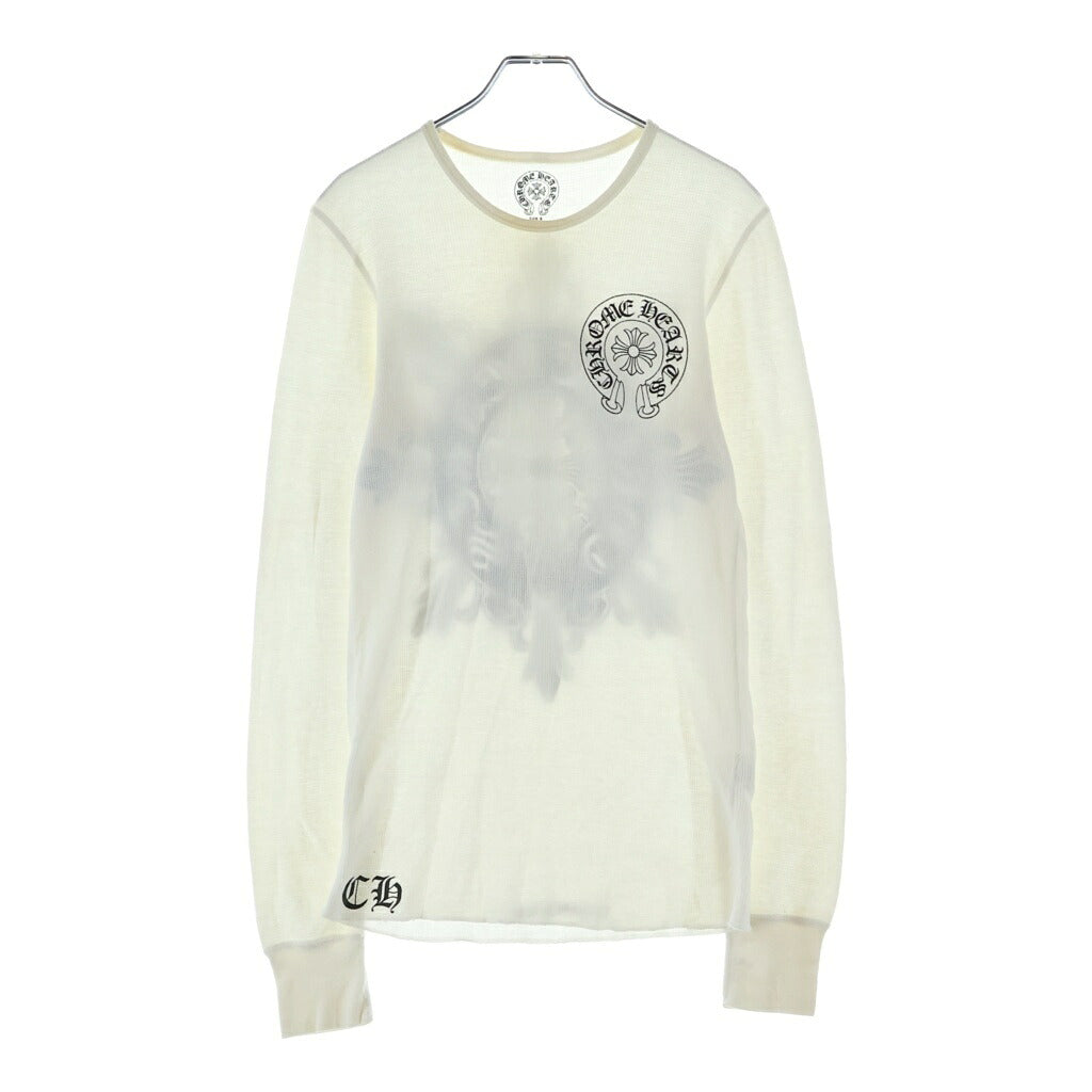 CHROME HEARTS(クロムハーツ) OLD THERMAL HORSESHOE L/S オールド ホースシュープリントデザイン ロングスリーブ サーマル 長袖 ホワイト
