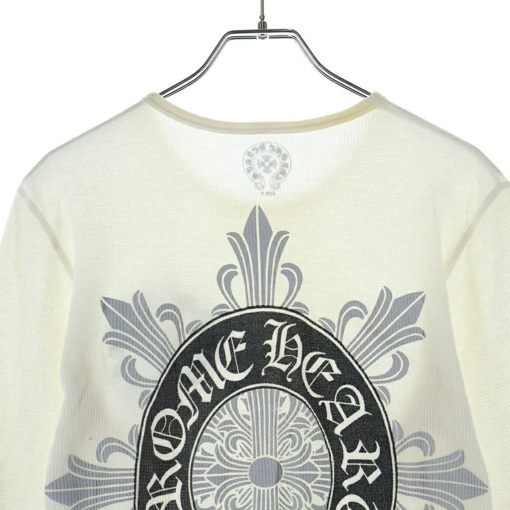 CHROME HEARTS(クロムハーツ) OLD THERMAL HORSESHOE L/S オールド ホースシュープリントデザイン ロングスリーブ サーマル 長袖 ホワイト