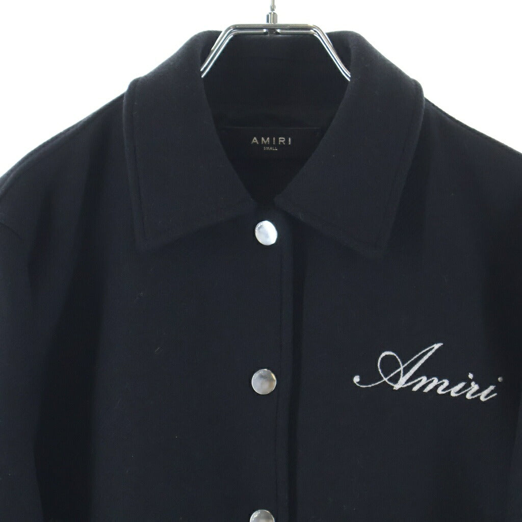 AMIRI(アミリ) BONES JACKET ボーンデザイン ボタン スタジアムジャケット スタジャン ブラック SR2AM0001SMRW000