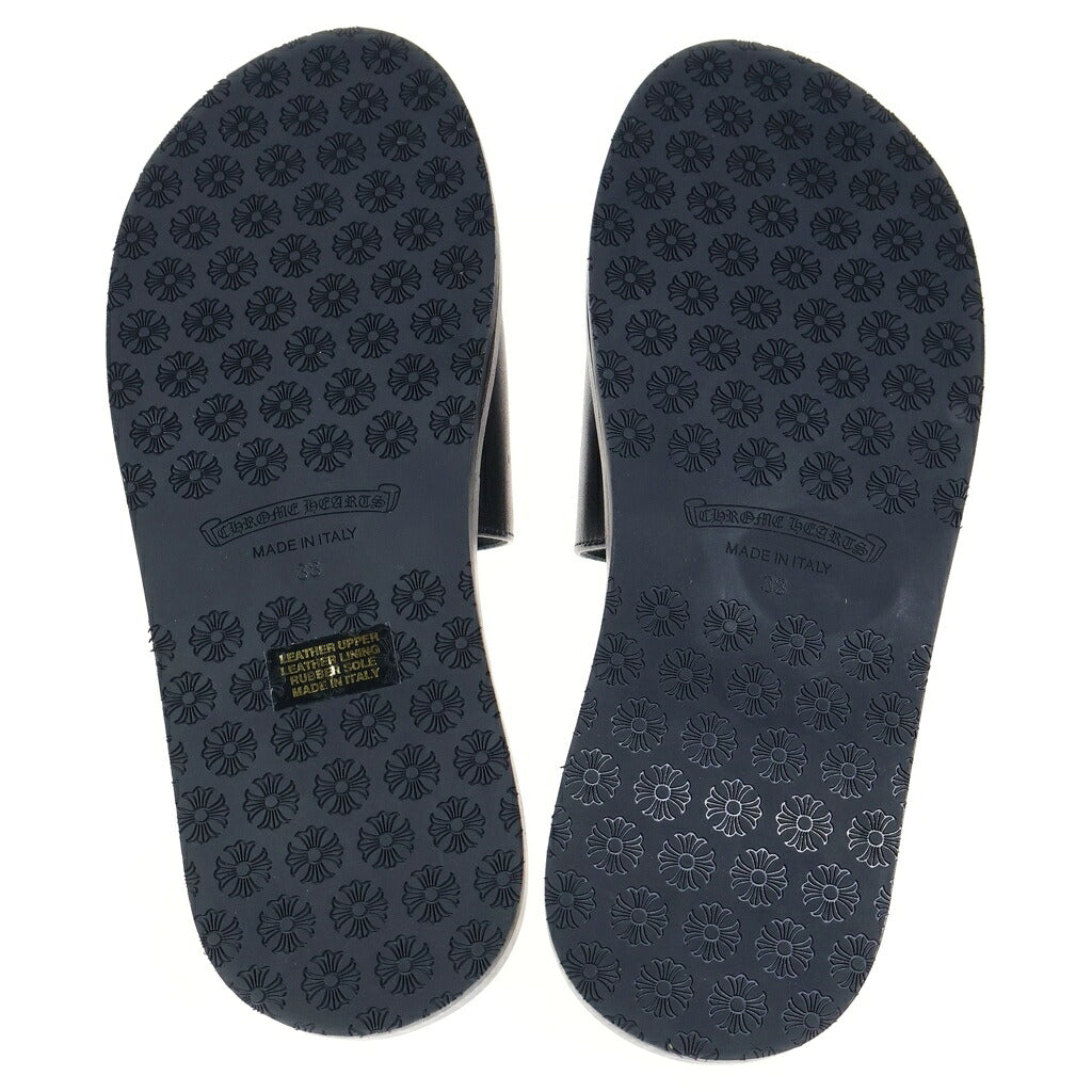 CHROME HEARTS(クロムハーツ) CH PLUS CHプラス パッチデザイン レザー サンダル ブラック レディース