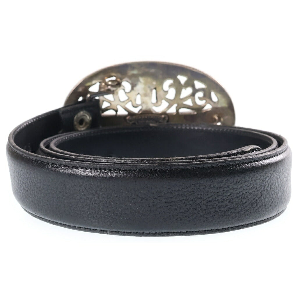 CHROME HEARTS(クロムハーツ) OLD OVAL CROSS STRAP 32 1.5 オールド クラシックオーバルクロスバックル レザーベルト シルバー