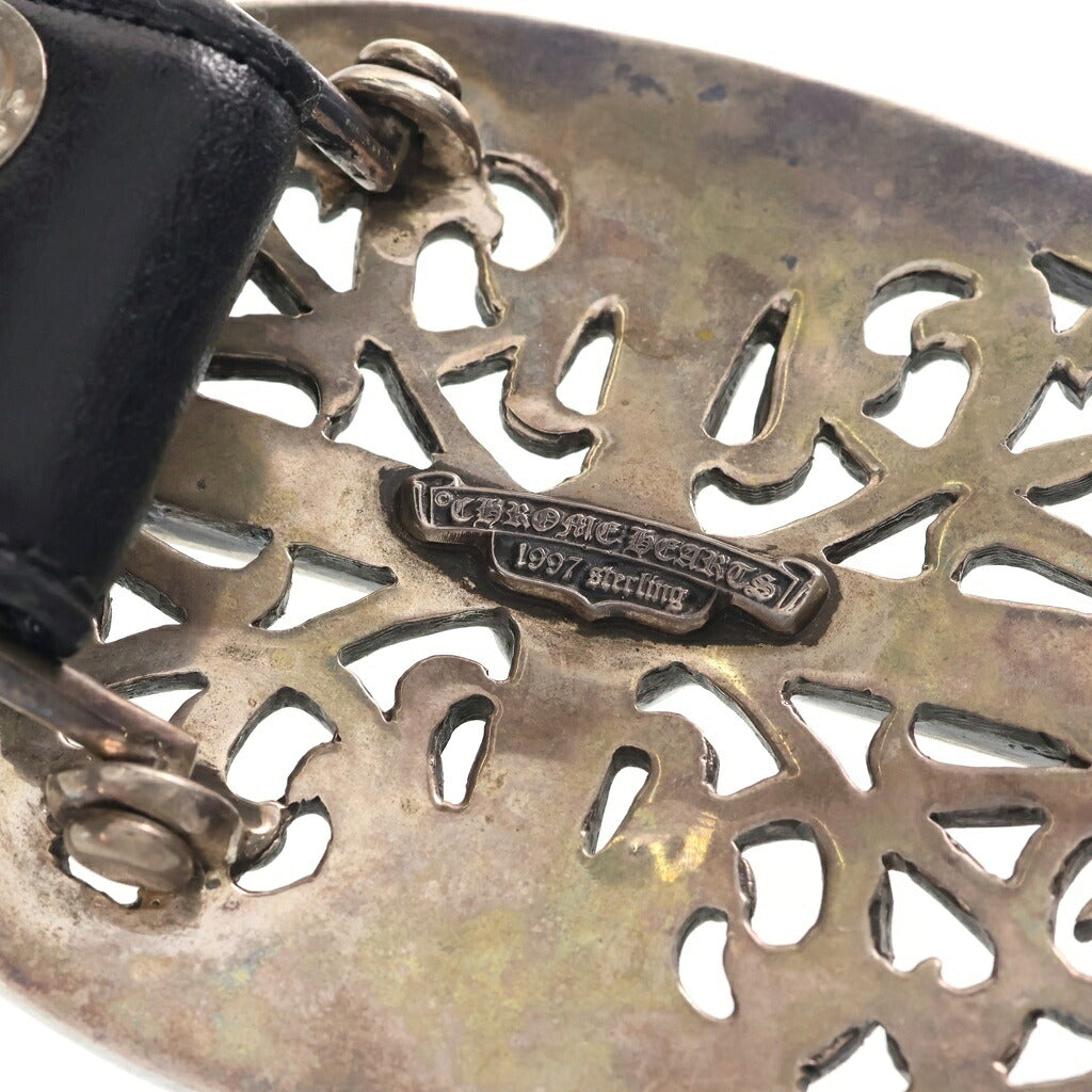 CHROME HEARTS(クロムハーツ) OLD OVAL CROSS STRAP 32 1.5 オールド クラシックオーバルクロスバックル レザーベルト シルバー