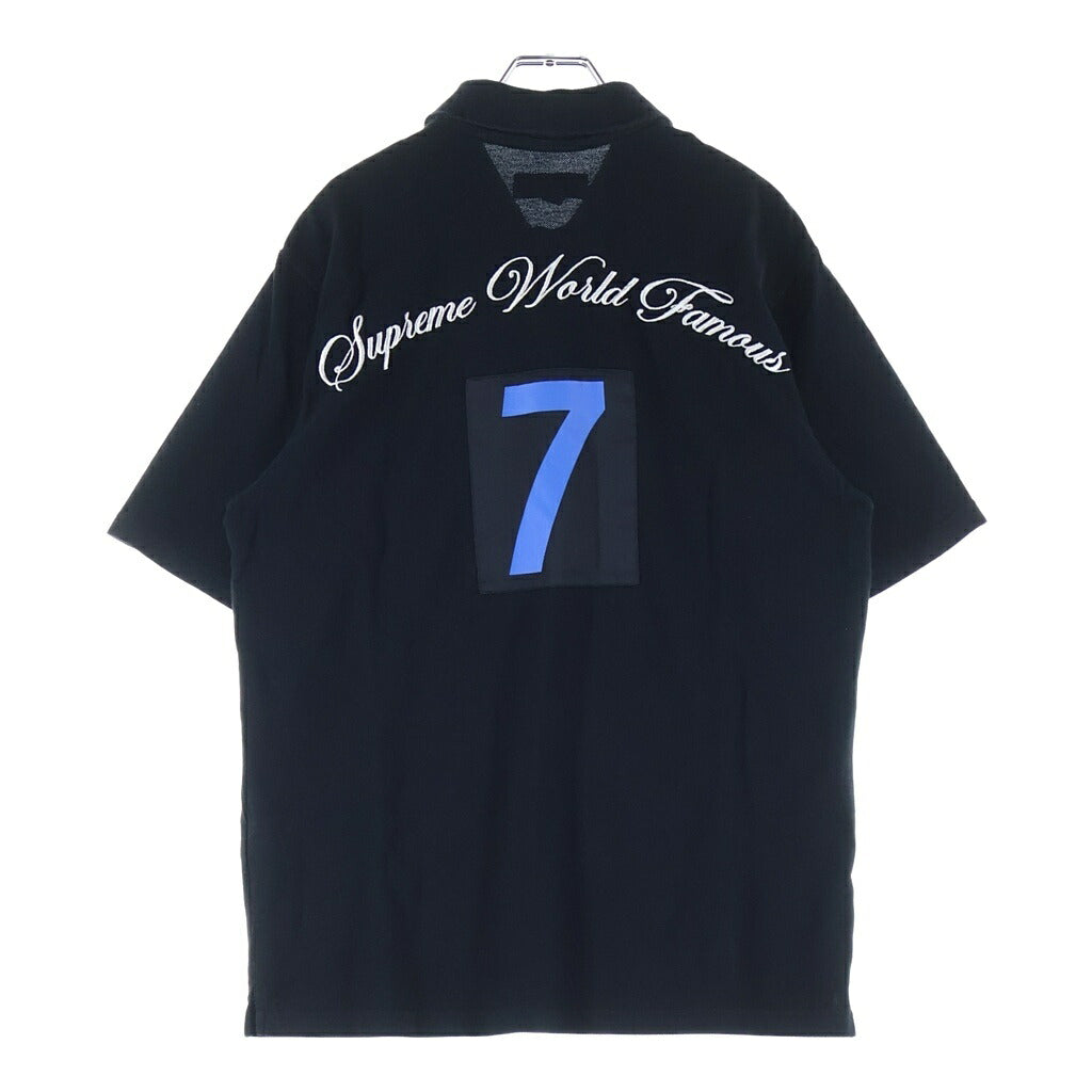 SUPREME(シュプリーム) 25SS Cursive Polo スクリプトロゴ刺繍 ナンバリング 半袖ポロシャツ ブラック