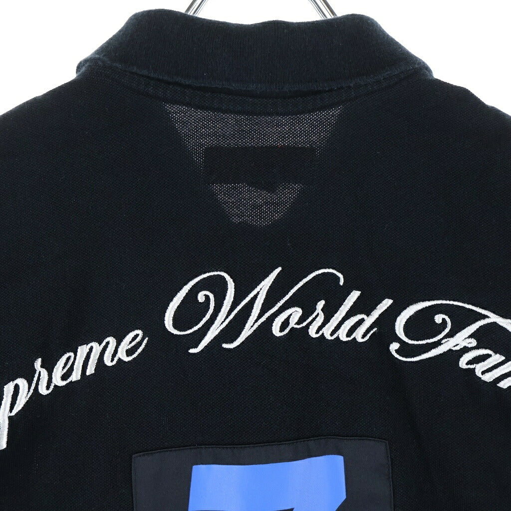 SUPREME(シュプリーム) 25SS Cursive Polo スクリプトロゴ刺繍 ナンバリング 半袖ポロシャツ ブラック