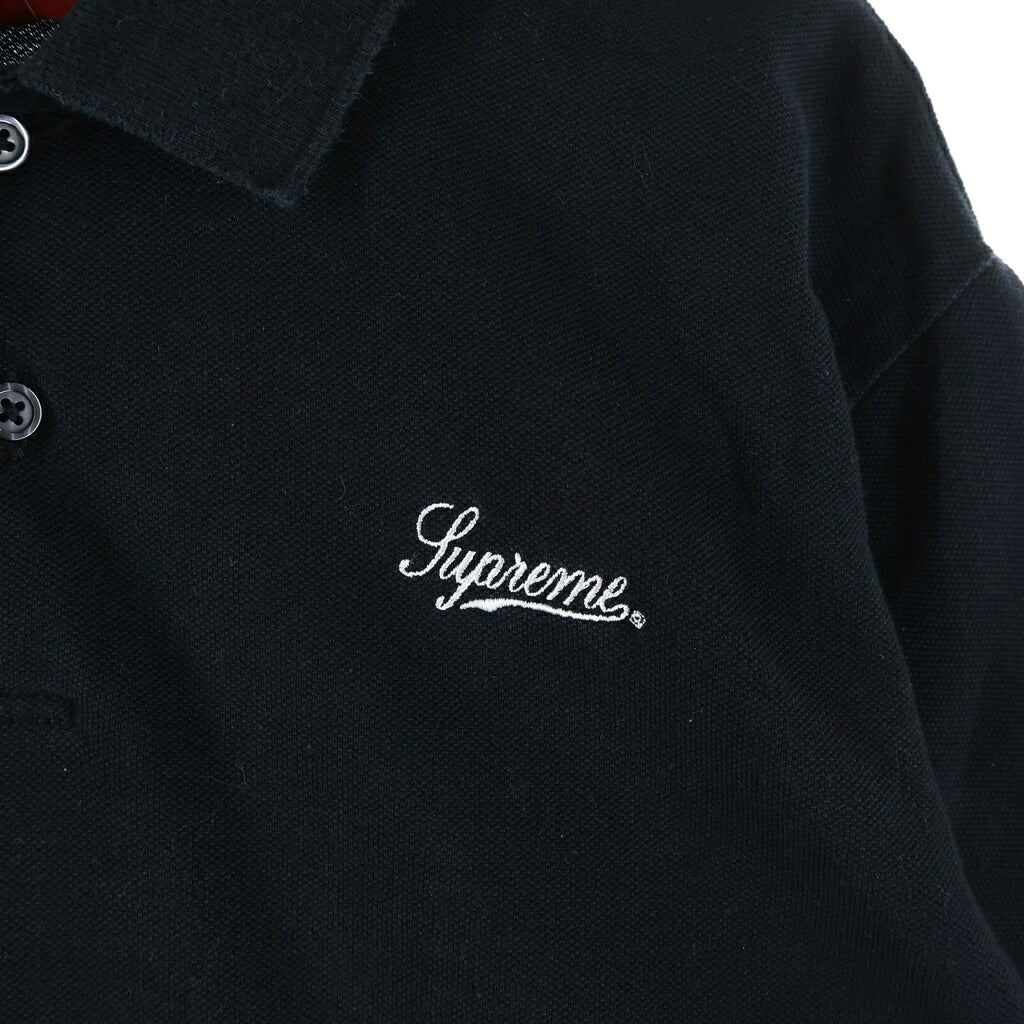 SUPREME(シュプリーム) 25SS Cursive Polo スクリプトロゴ刺繍 ナンバリング 半袖ポロシャツ ブラック